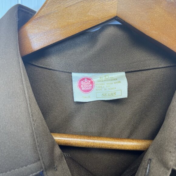 Vintage 70s Sears‎ Kings Road Shirt Mens Size Large Disco Rockabilly Polo Retro - Picture 2 of 7